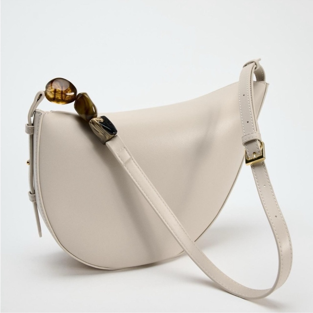 Zara Asymmetric crossbody bag with beaded strap